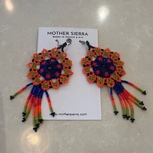 Mother Sierra “pomegranate” beaded earrings